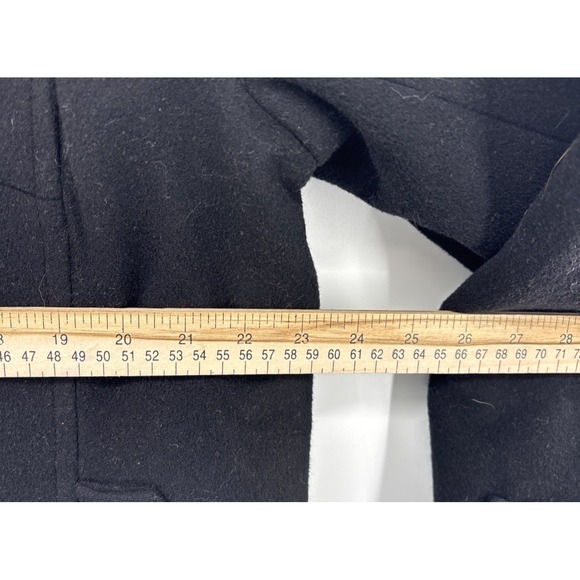 LL Bean Pea Coat Womens Plus 1X Bellandi Italian Soft Wool Insulated Black - Picture 8 of 12
